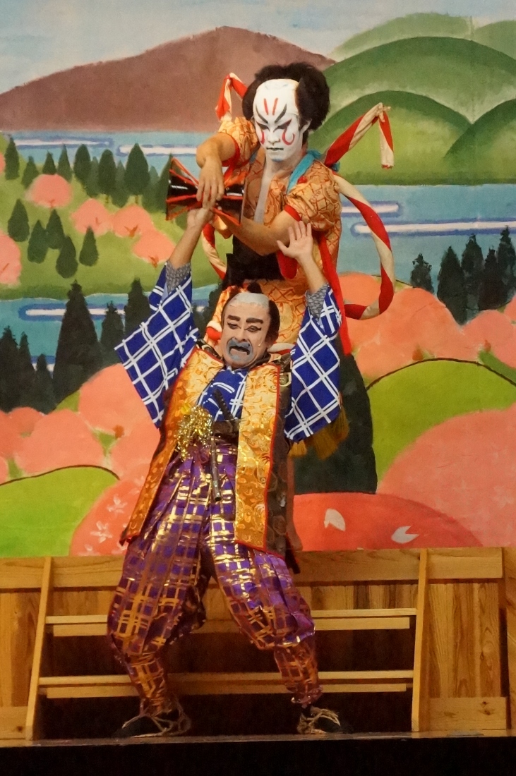 Locals performing kabuki in Mitane Town